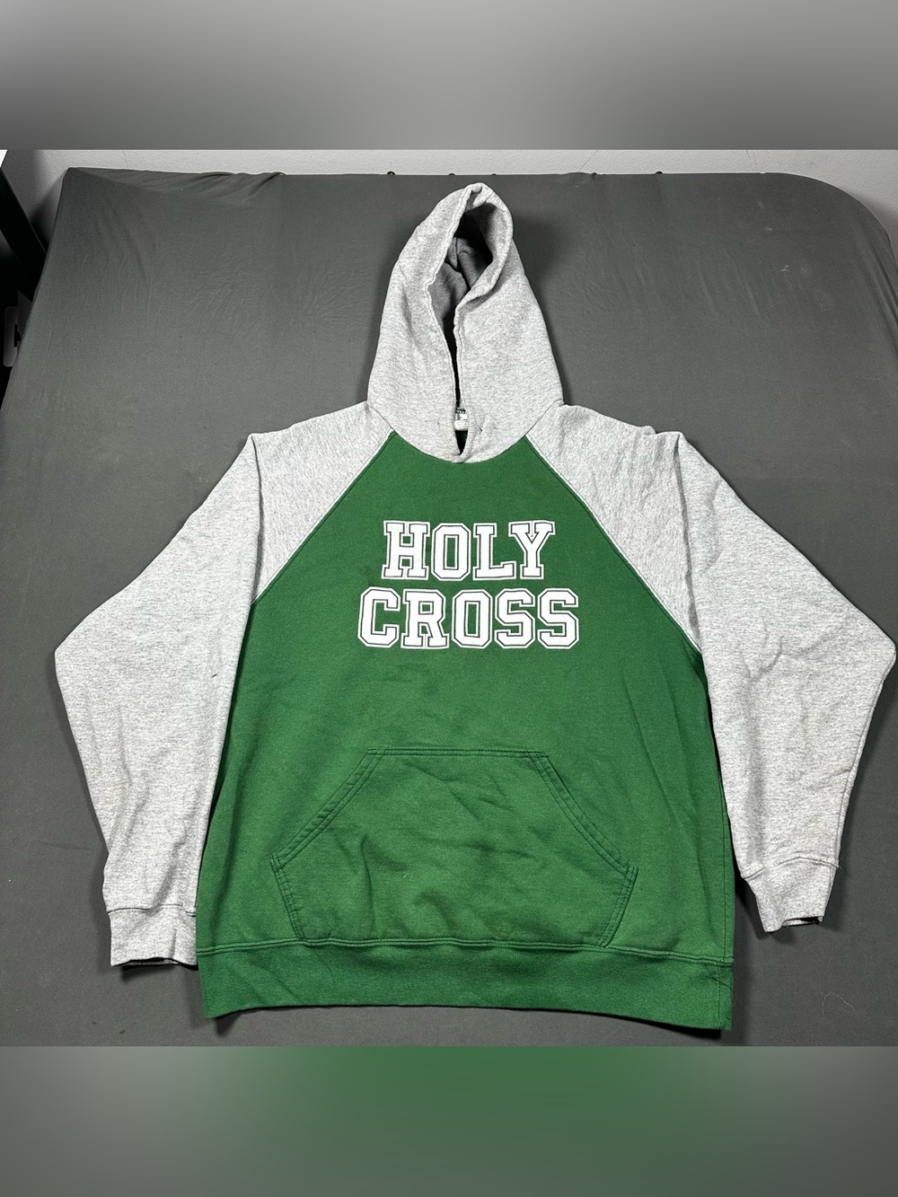 Holloway Holy Cross "We The West" Hoodie Men's Size Large Green Gray Raglan